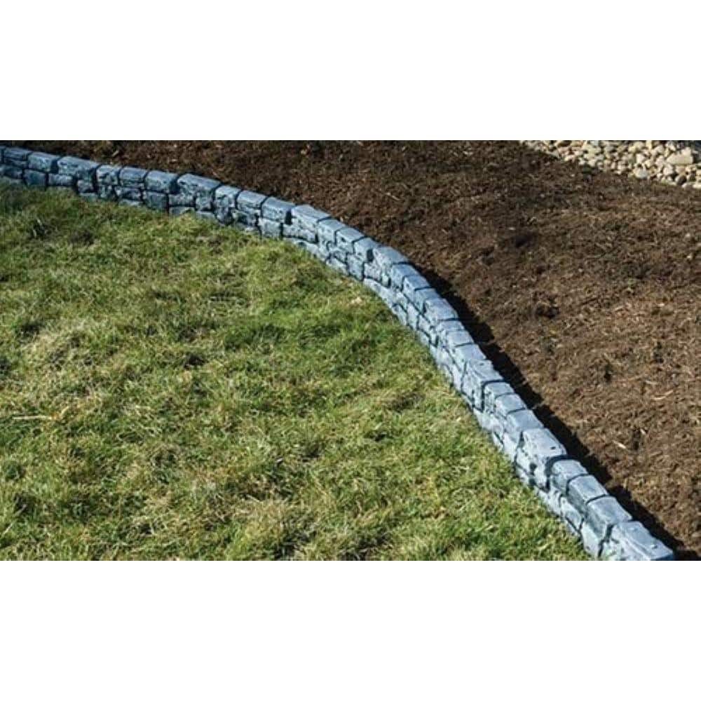 StoneWall Border - 10 ft. x 6 in. Grey No-Dig DIY Garden and Landscape Edging