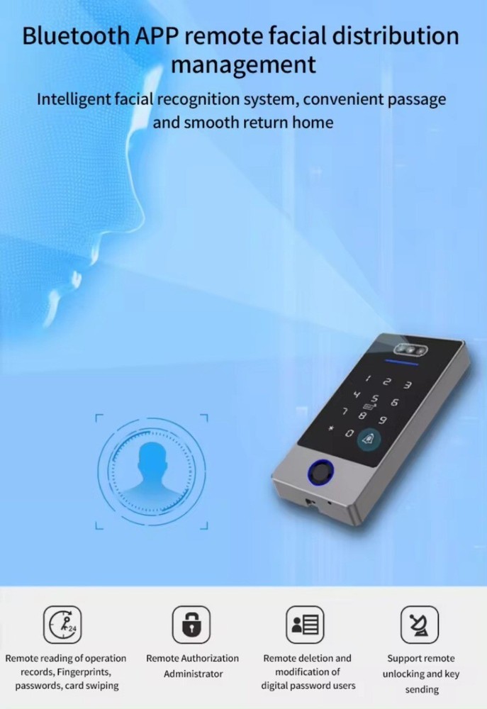Face Recognition Biometric Door Lock Smart Waterproof Access Control System