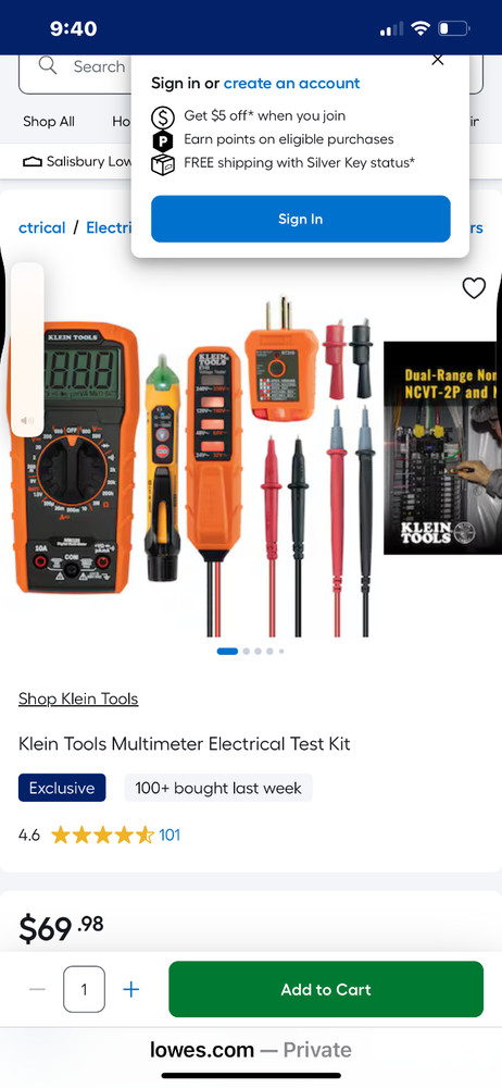 klein tools eletrical test kit mm220vp