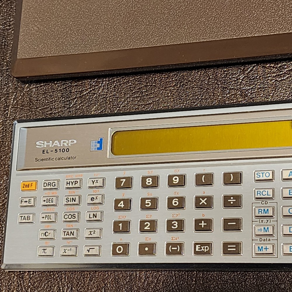 Vintage Sharp EL-5100S Scientific Calculator w/ Case - *Screen Bleed, NOT Tested