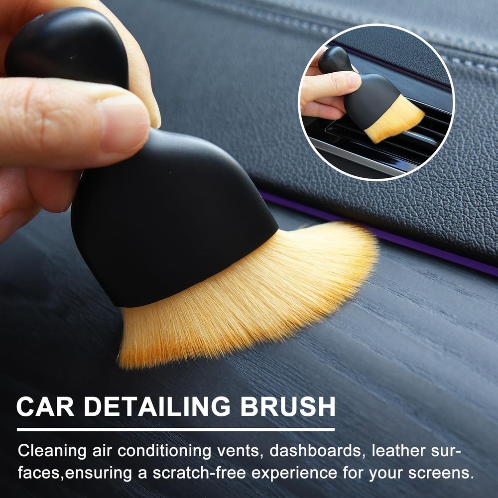 3 Pack Exquisite Microfiber Duster Brush, Car Interior Cleaning Tool, Small B...