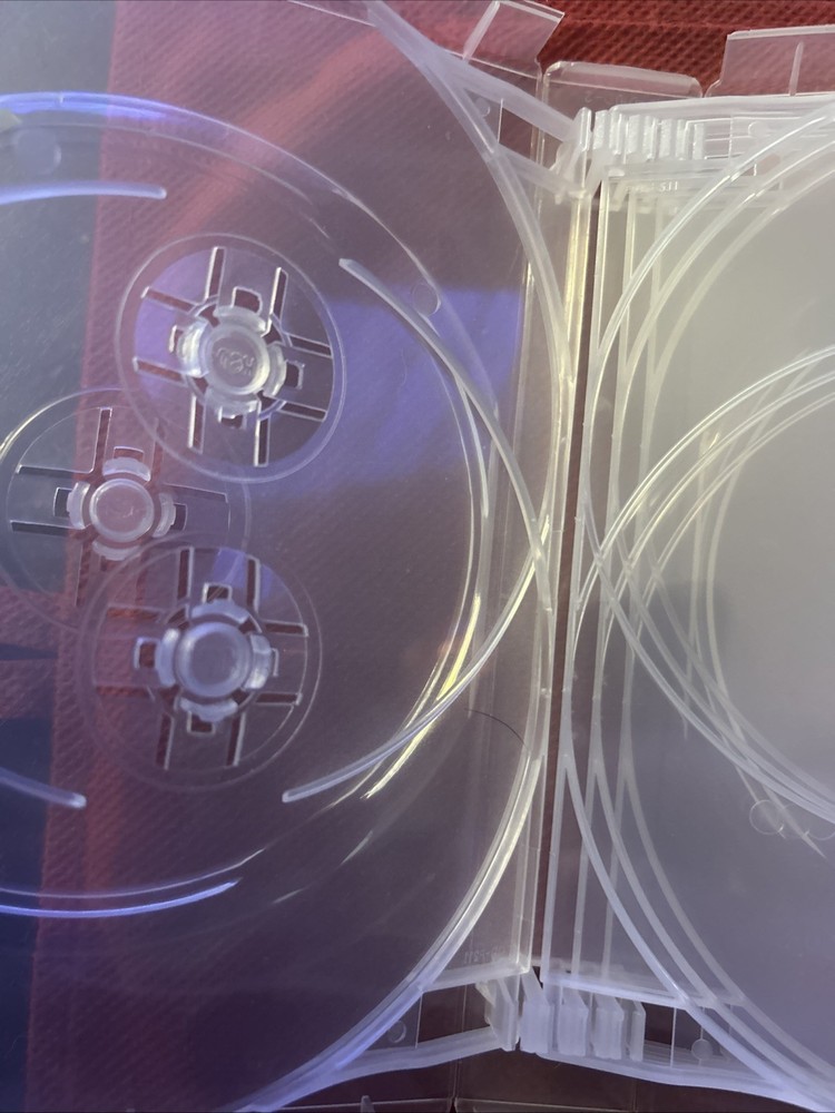 Adjustable Plastic 10 Disc Clear Case Cd Dvd Blu Ray Storage Container