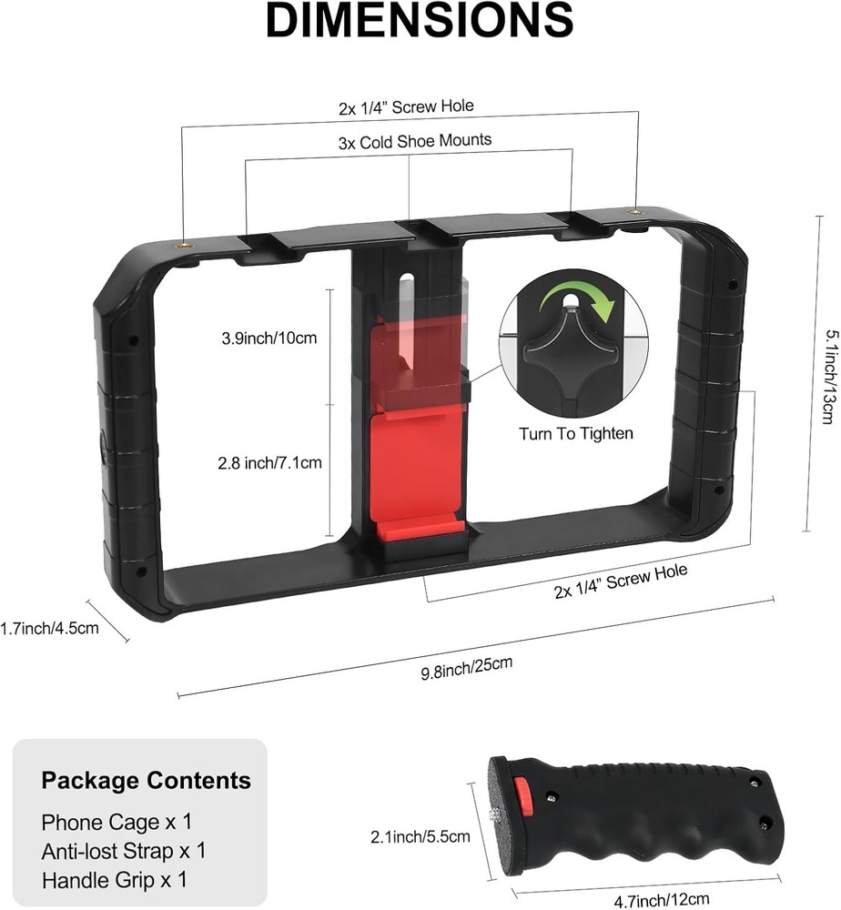 Universal Smartphone Vlogging Rig Handheld Grip Stabilizer Tripod Mount Mobile