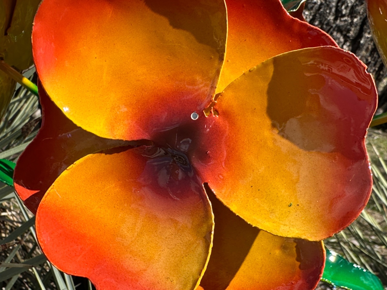 Handcrafted Rustic MINI Metal Flower Bouquet Vibrant Yard Art Flowers