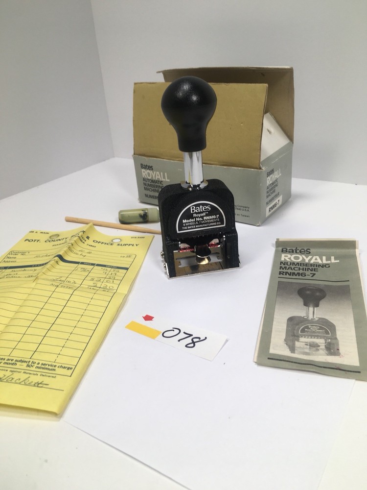 Vintage Bates Royal Automatic Numbering Machine - RNM6-7 WORKING