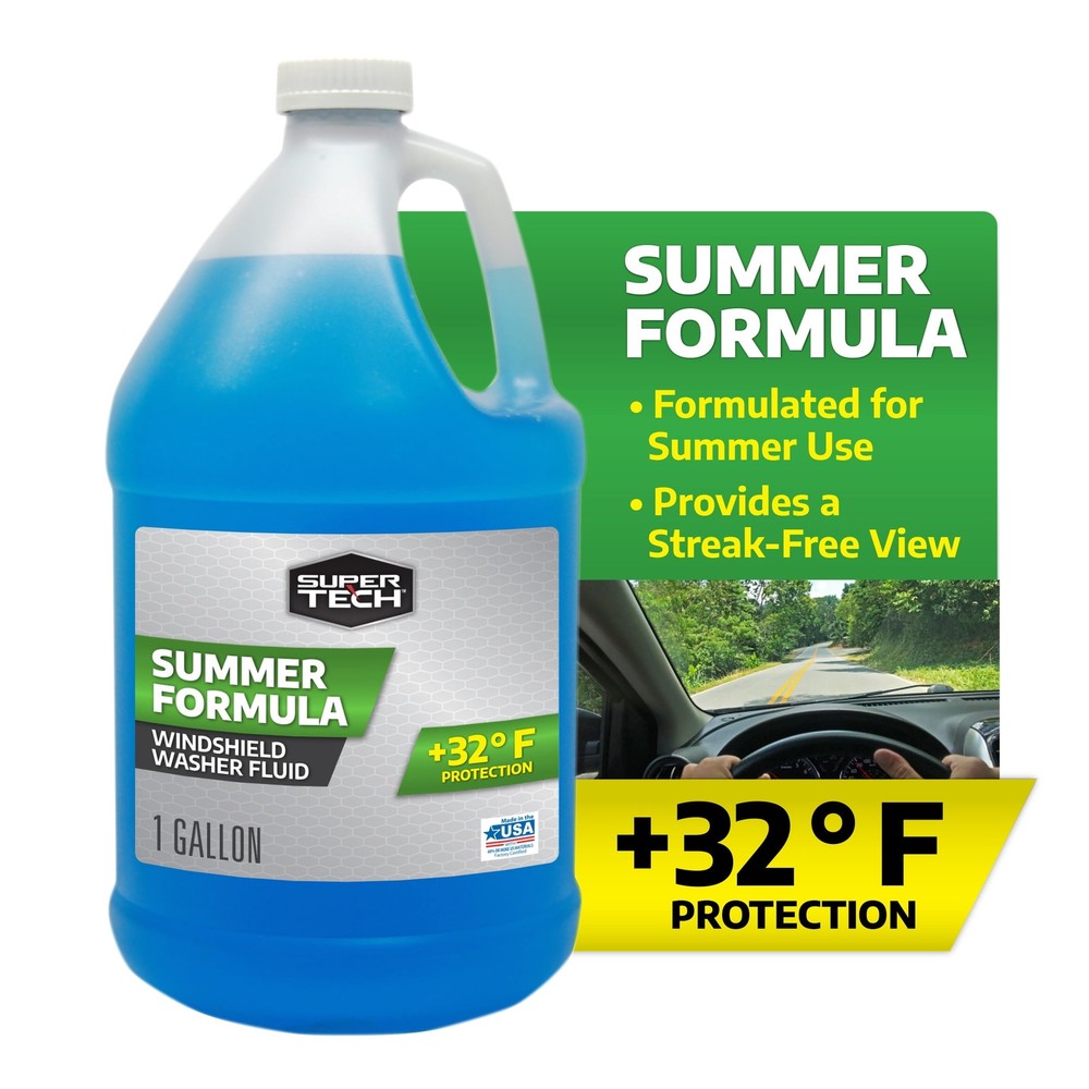 (3 Pack) Super Tech Summer Formula Windshield Washer Fluid +32F - 1 Gallon Each