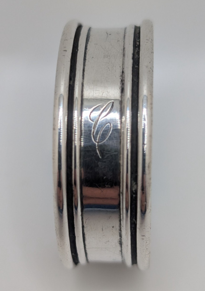 Vintage Webster Sterling Silver Napkin Ring "C" initial engraving, 8 grams