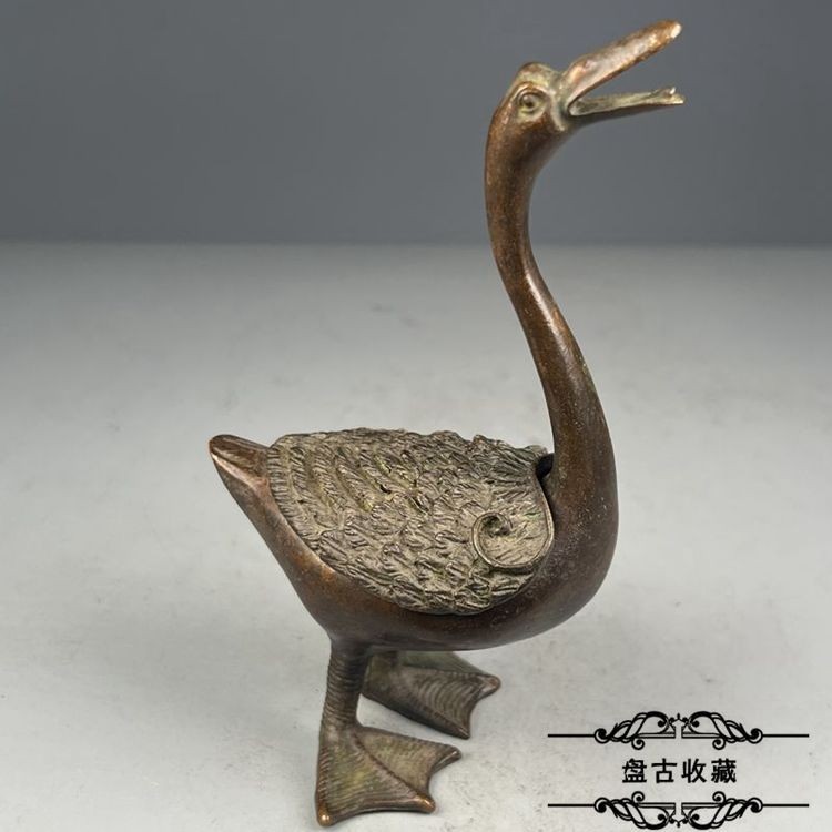 Vintage Brass Duck Incense Burner Chinese Style Home Decor Collectible Statue