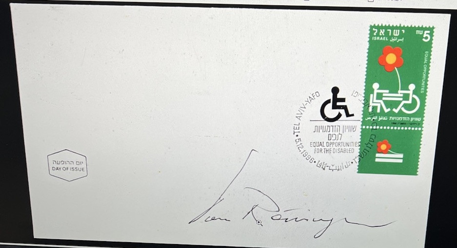 Israel Scott #1295, 1996 Equal Opportunity For Disabled FDC Signed by Designer!!
