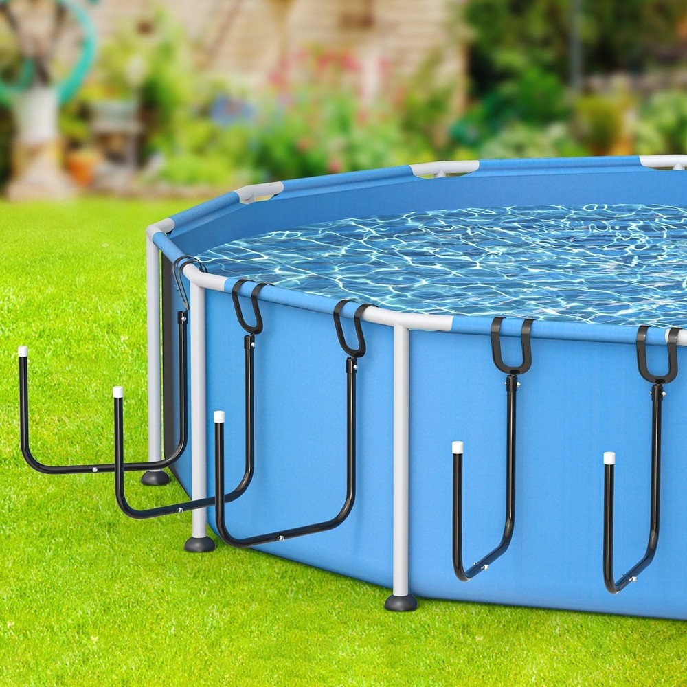 5 Pack Solar Pool Cover Holders Adjustable Hooks for Framed Above Ground Pool...