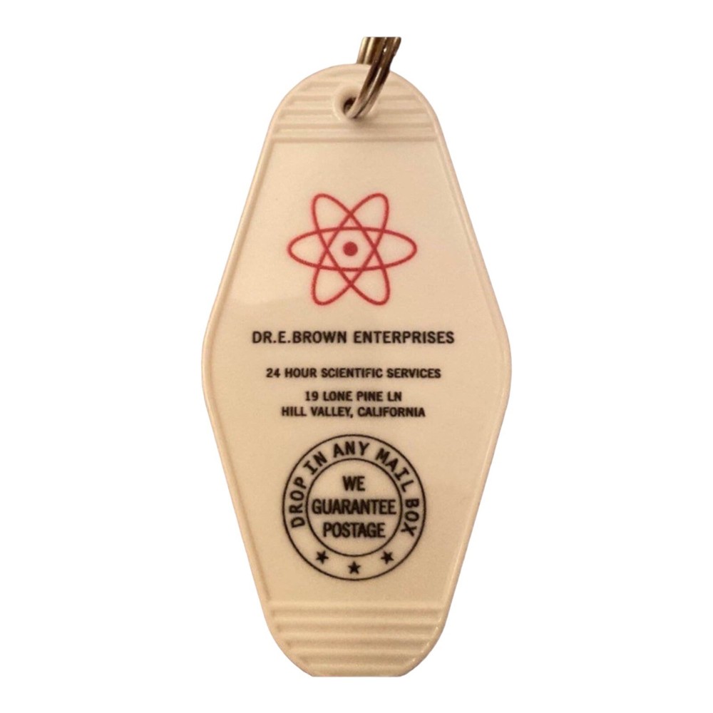 Dr. E Brown Enterprises back to the future inspired keytag