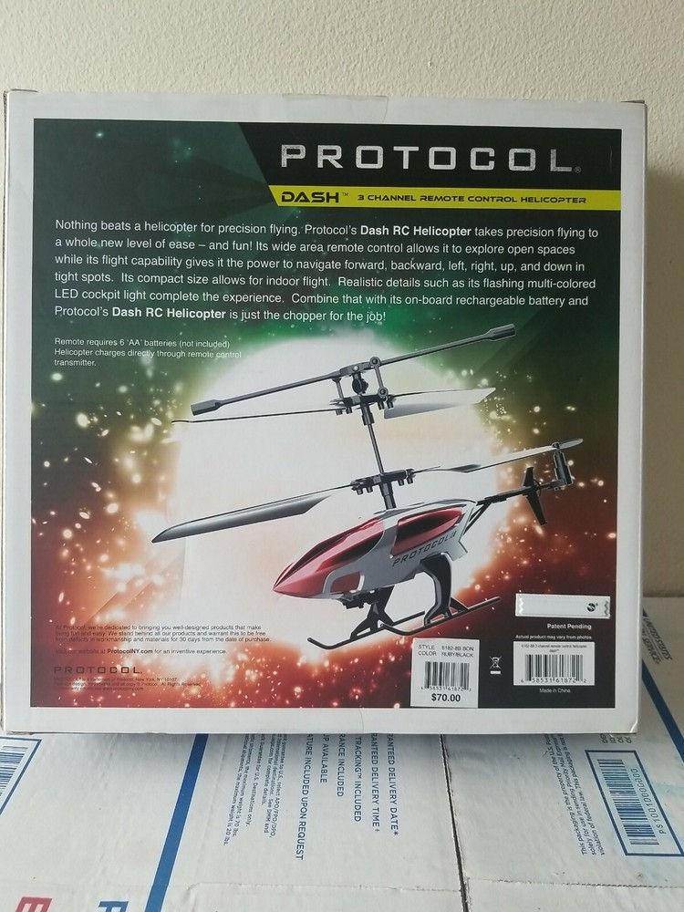 Protocol - Dash 3-Channel Remote Controlled Helicopter Drone - Ruby
