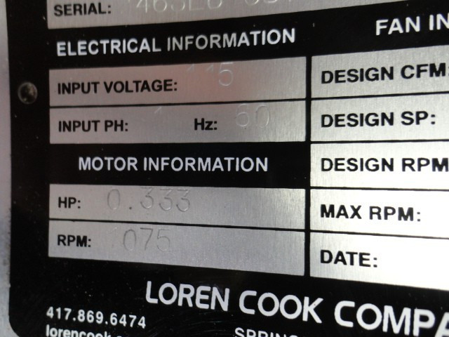 Direct Drive Upblast Exhaust Fan Loren Cook 165W10D
