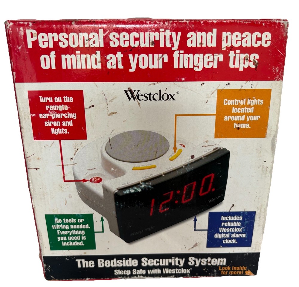 New Westclox The Bedside Security System Digital Alarm Clock Panic Safety