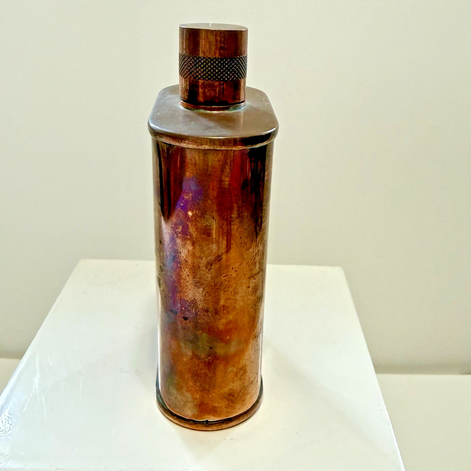 JACOB BROMWELL COPPER FLASK VERMONTER 9OZ 5" TIN-lined Natural Patina