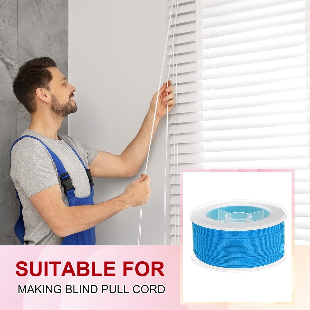 0.02" x 109 Yards Nylon String Bracelet String Braided Nylon Thread Lake Blue