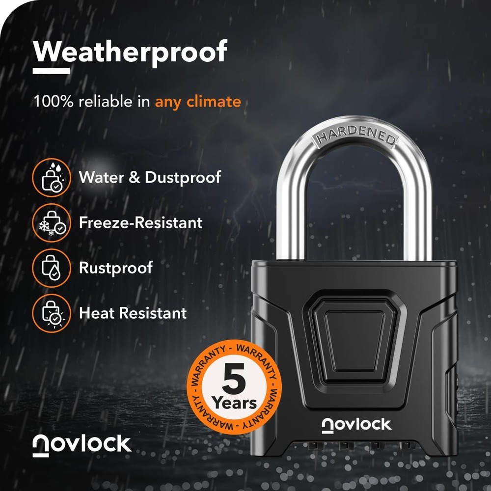 Outdoor Combination Locks – Heavy Duty, Large, Weatherproof Padlocks with Cod...