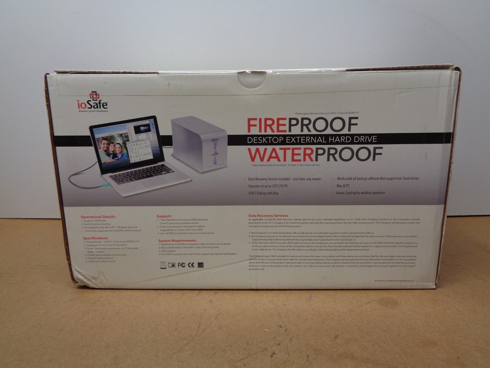 ioSafe Solo 1TB Fireproof / Waterproof External Hard Drive ***New Unopened Boxes