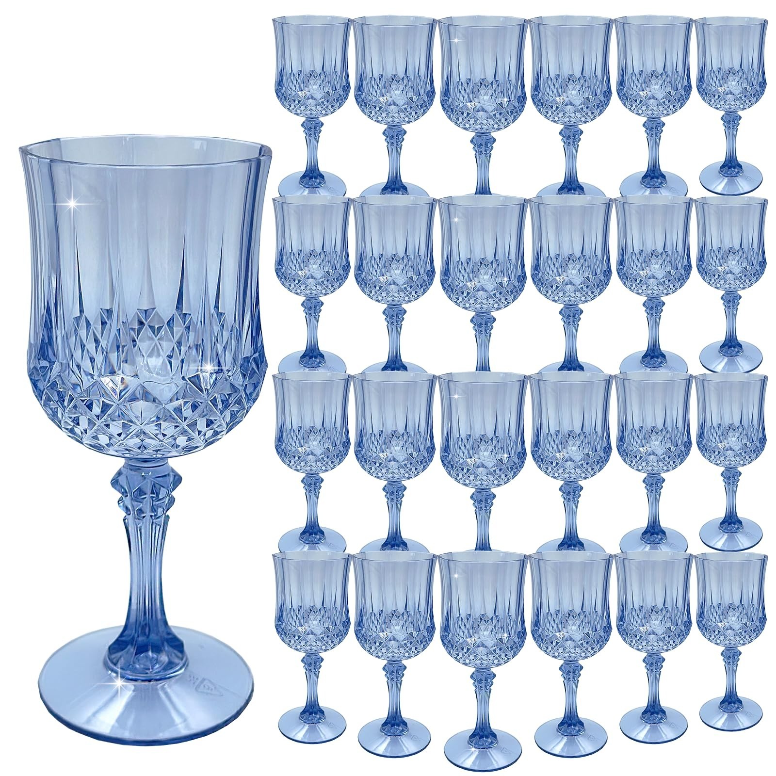 Plastic Wine Glasses，Plastic Goblets Vintage Style Cordial Drinking Glasses