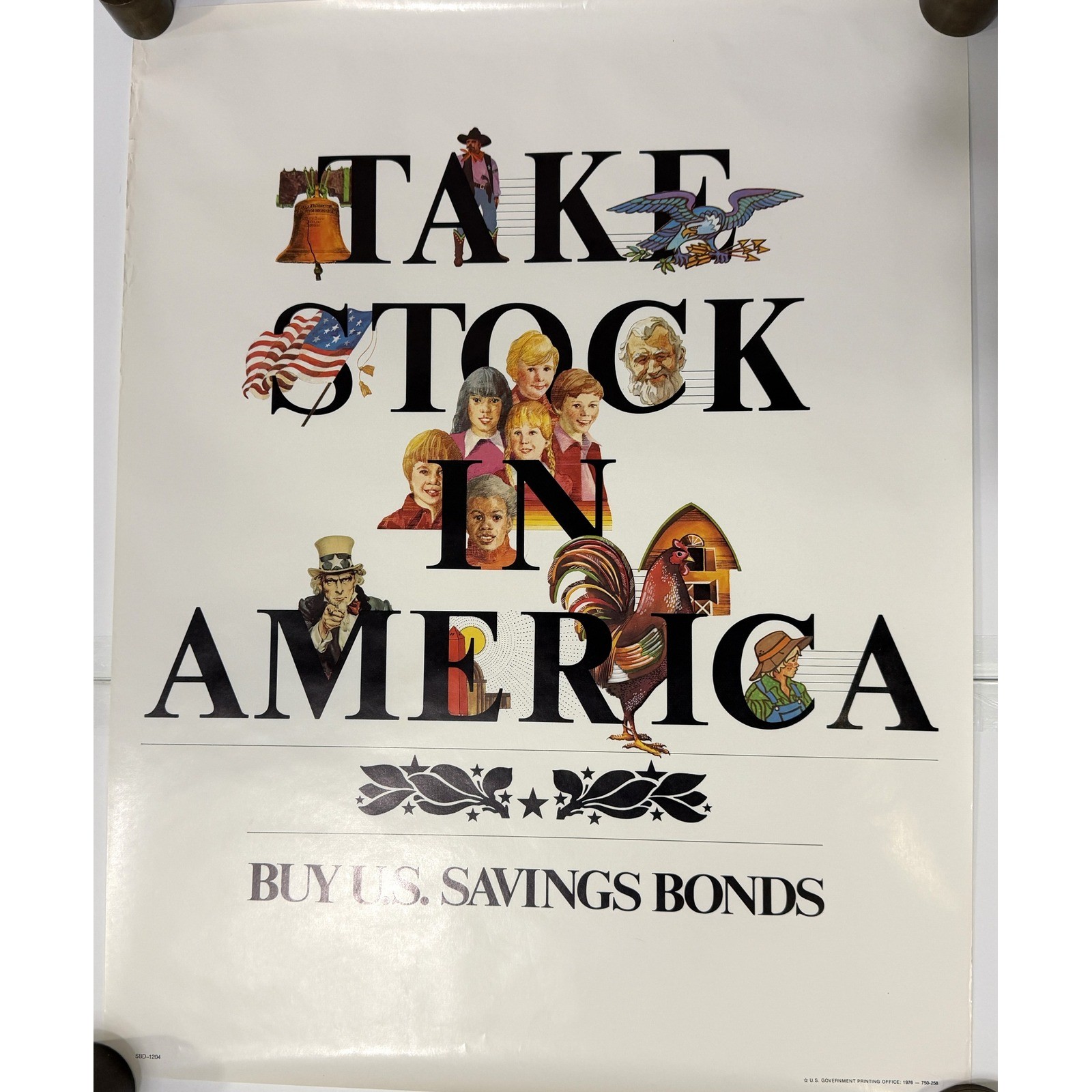 Vintage 1970s Take Stock In America US Savings Bonds 3 Poster Set GPO 1974 1976
