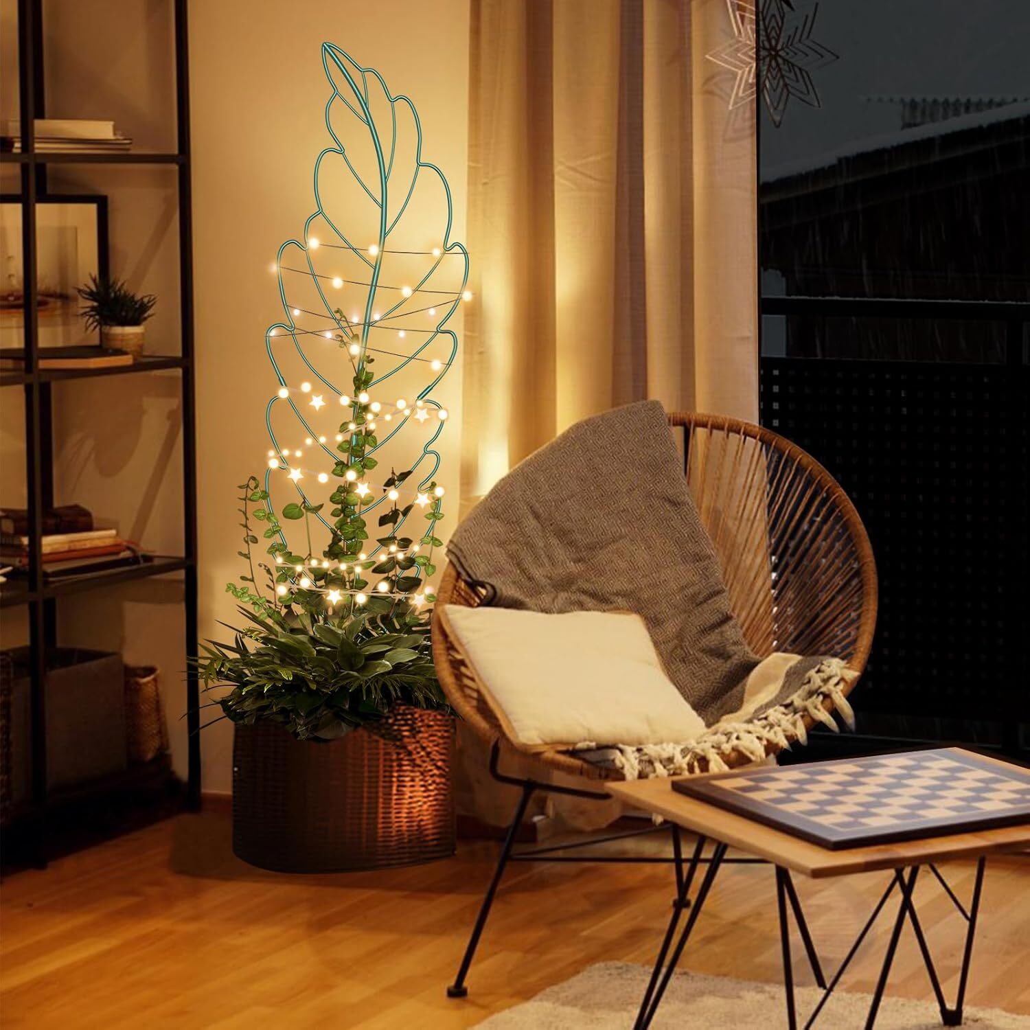 SLSY 3 Pack Metal Garden Trellis Plant Support Trellis Leaf Trellis for Climbing