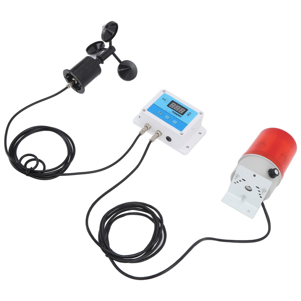 Tower Crane Wind Speed Meter with Alert Light, Wall Mount Wind Anemometer MG