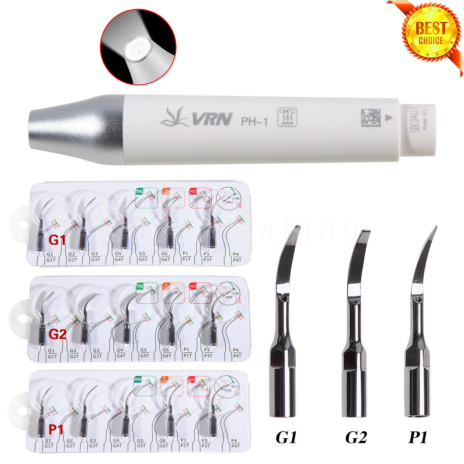 VRN Dental Ultrasonic Piezo Scaler LED Detachable Handpiece PH-1 / 5Tips for EMS