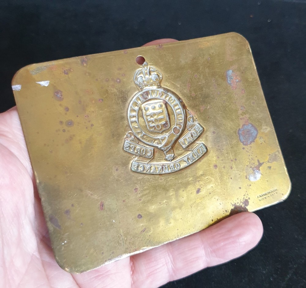 WW2 British Barracks Locker Plate to 7588735 Scott.W Royal Army Ordnance Corps