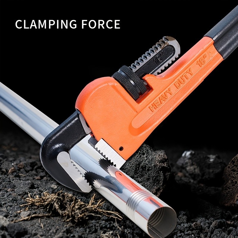 Heavy Duty Pipe Wrench - Forged Steel, Multiple Sizes for Plumbing & Vehicle Rep