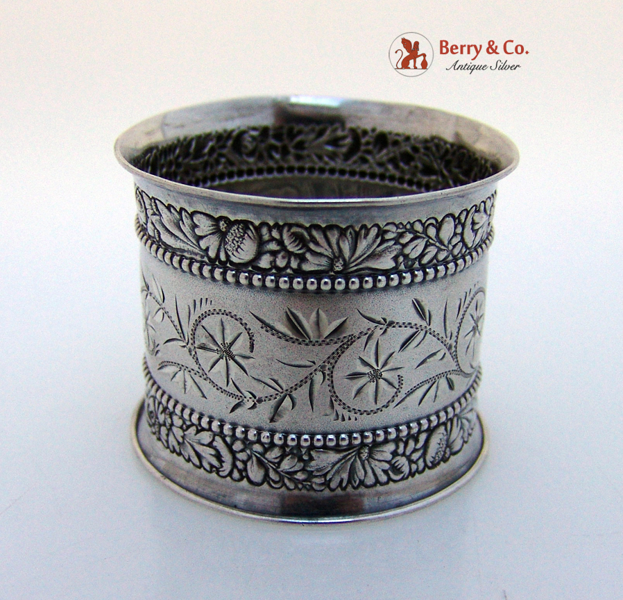 Aesthetic Beaded Napkin Ring Gorham Sterling Silver Mono MFA