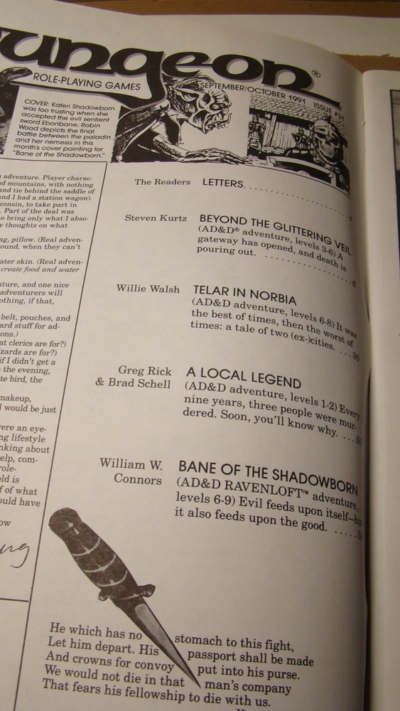 DUNGEON MAGAZINE 31 *SOLID* DUNGEONS DRAGONS 5 MODULES SEE PICS