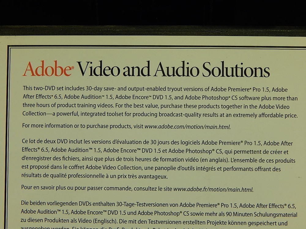 Adobe Video And Audio Solutions, Windows and Mac Power PC