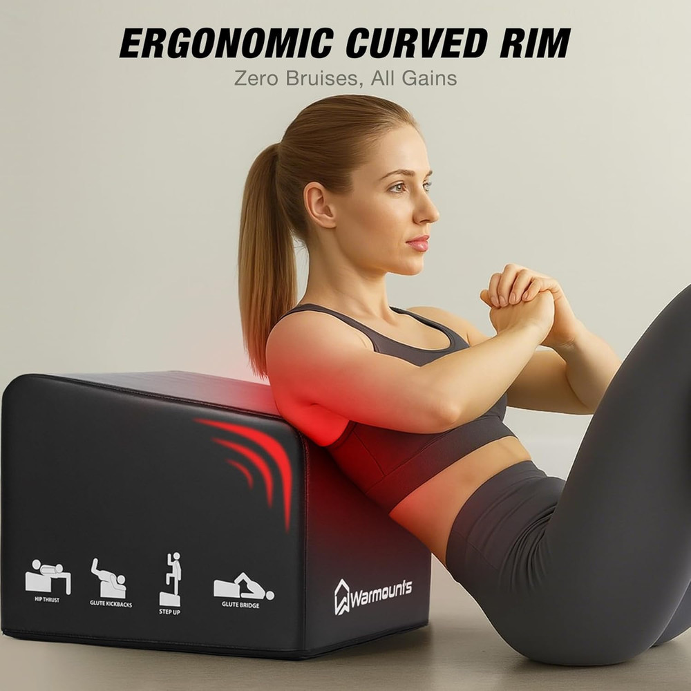 WARMOUNTS Hip Thrust Bench, Multi-Functional Hip Thrust Machine for Strength Tra