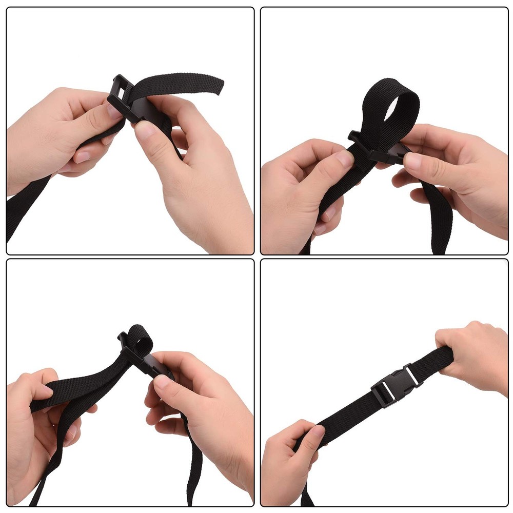 6 Pack Luggage Nylon Straps with Quick Release Buckle 1inch-6pc, Black