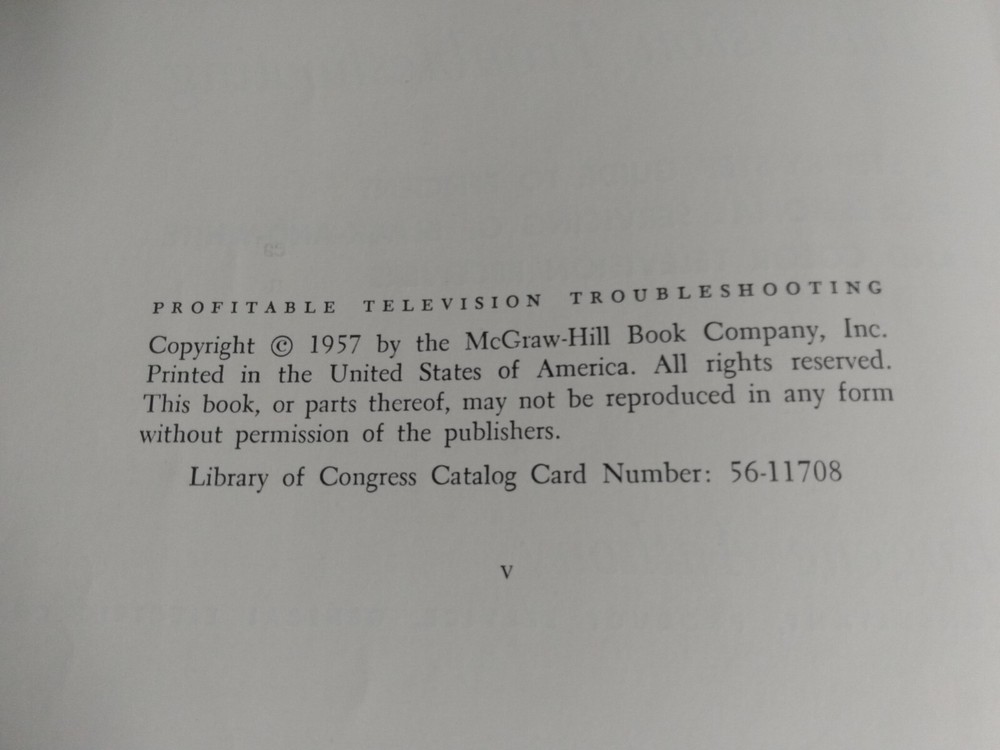 Profitable Television Troubleshooting - Anthony 1957 Antique