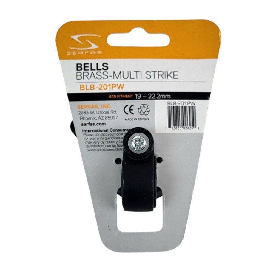 Serfas Brass-Multi Strike Bicycle Handlebar Bell - Blue - BLB-201PW