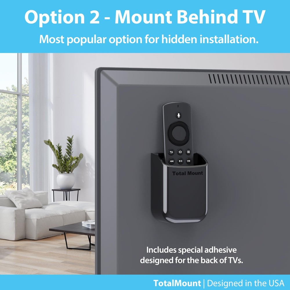 TotalMount Universal Remote Control Holder - Medium (Black) Medium, Black