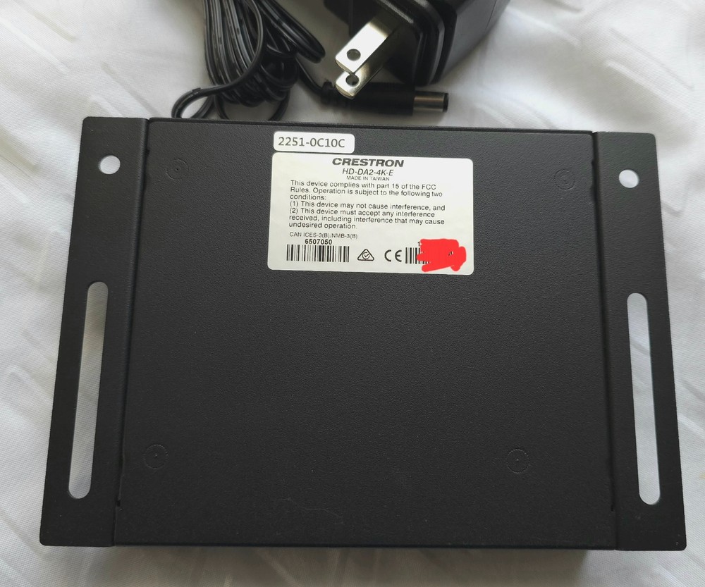 Crestron HD-DA2-4K-E HDMI Distribution Amplifier With OEM Power Supply.