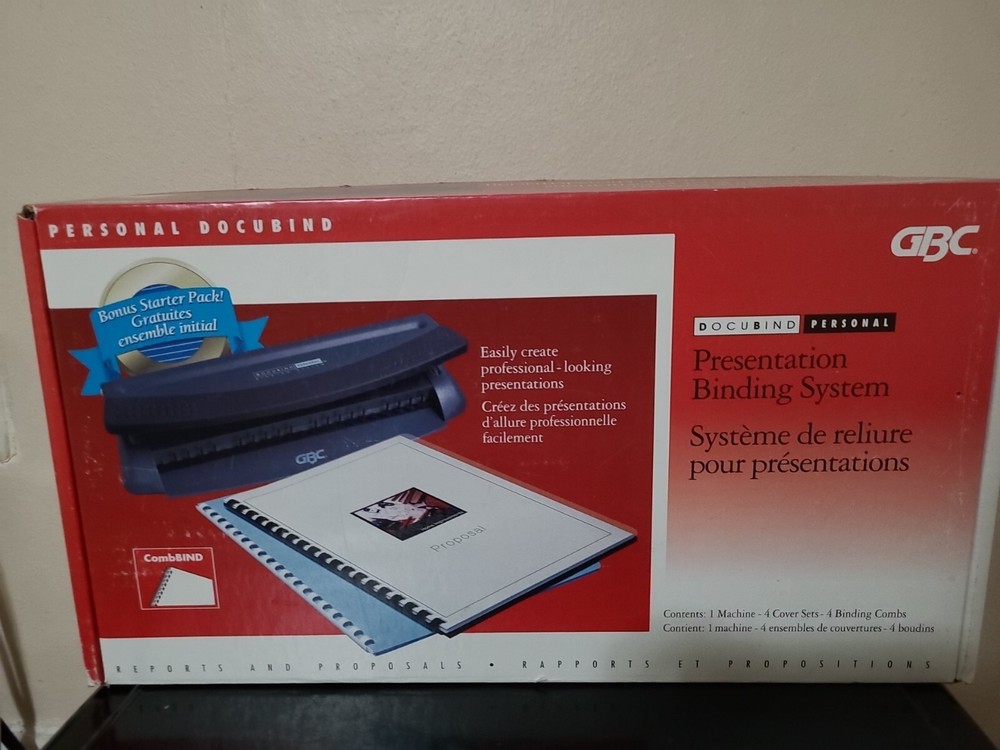 GBC Docubind Personal Presentation Binding System Machine Comb Bind Combbind New