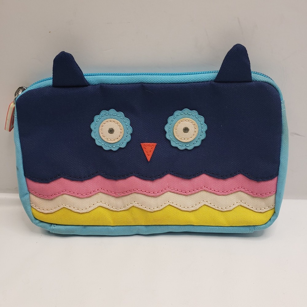 Mini Boden Owl Pencil Pouch 8 X 4.75 X 1
