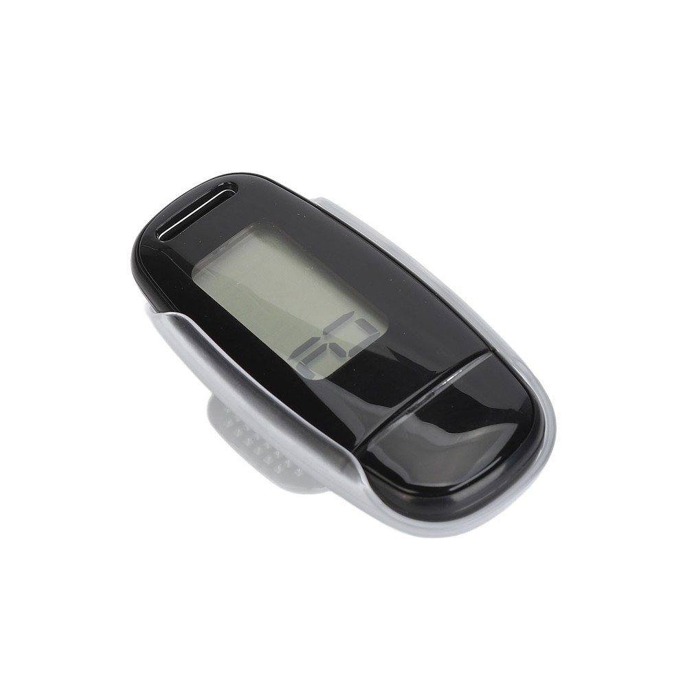 (Black)Step Counter Large LCD Screen USB Rechargeable Accurate Portable AN