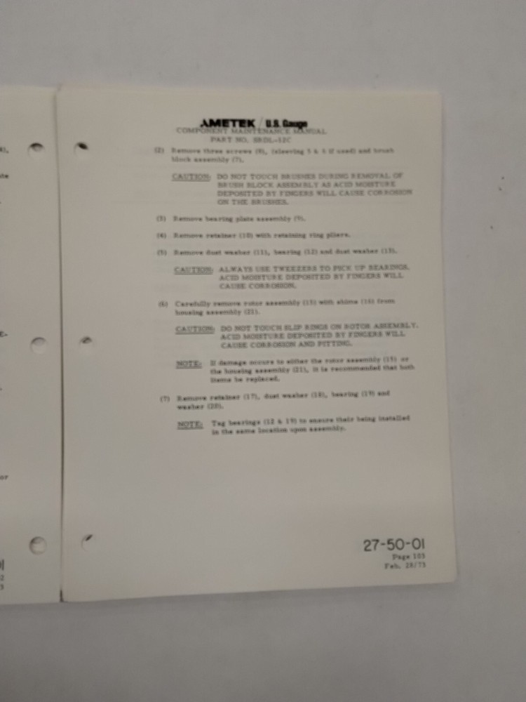 Ametek Part No SRDL-12C Flap Position Indicator Component Maintenance Manual