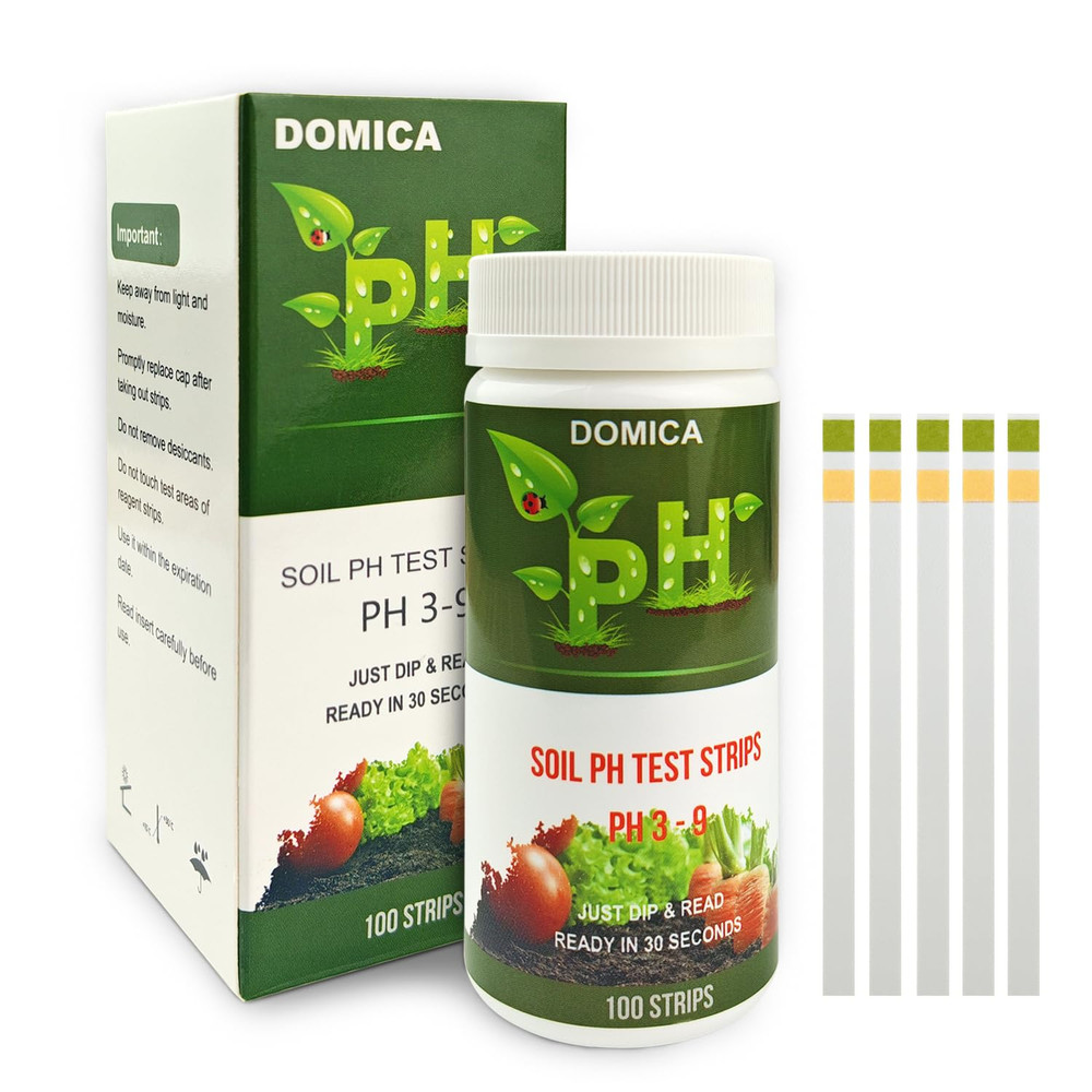 100 Soil Ph Test Strips (Ph 3-9) Soil Testing Paper, Mud Ph Tester for Garden