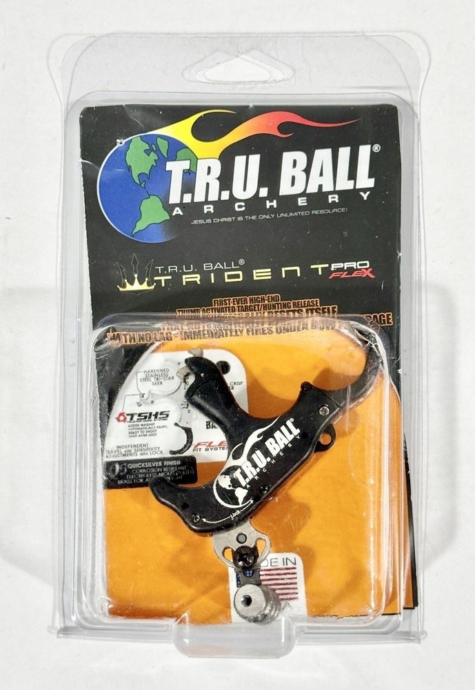 Tru Ball Trident Pro Flex 3 Finger Brass Release - Black/QuickSilver - Medium