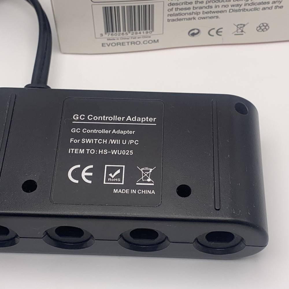 EVORETRO 4 Port Adapter for Gamecube Controller Wii U, Switch, and PC USB