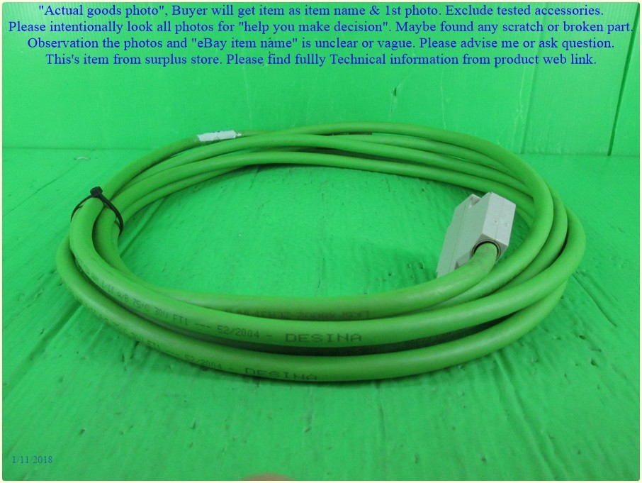 Siemens 9042870 17 Pins, Encoder Servo Cable 6m. plug as photo, sn:1809, DHLtoUS