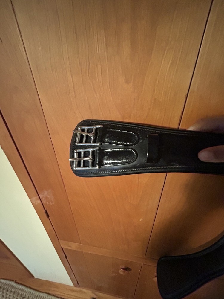 prestige black leather girth