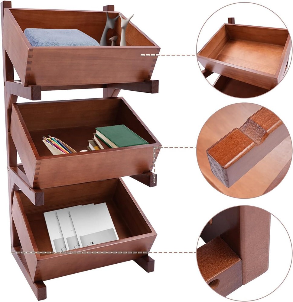 Fruit and Vegetable Storage Rack, 5-Tier Pull-Out Snack Stand Fruit Basket Stand