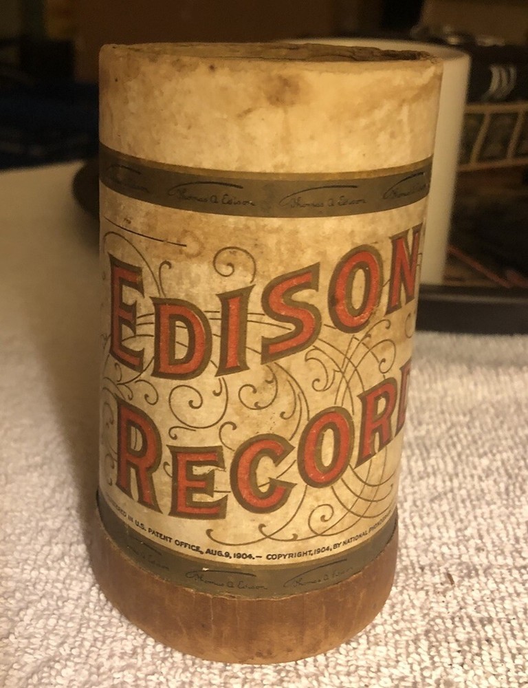 Antique Edison Record Phonograph EMPTY Cylinder Cardboard Box FOR DISPLAY 1908