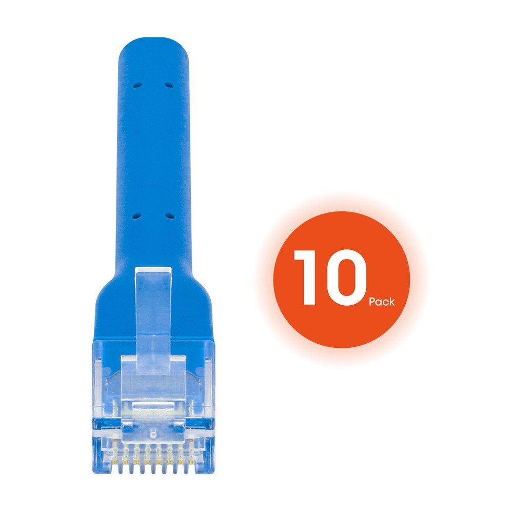 CAT-6 U/UTP FlexiBoot Slim Network Patch Cable, 10 Pack, 3 ft